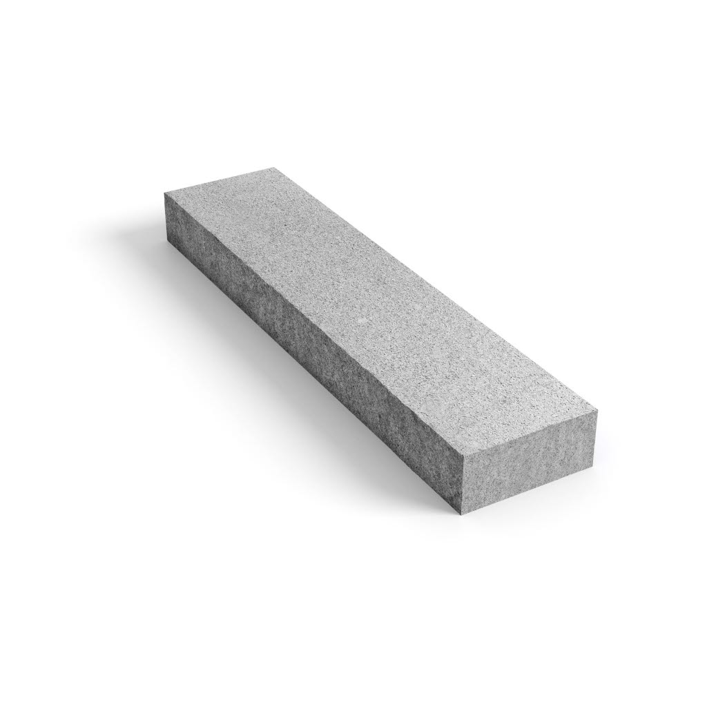 Produktbild på blocksteg i granit med måtten 1500x350x150 mm i färgen Porto grå.