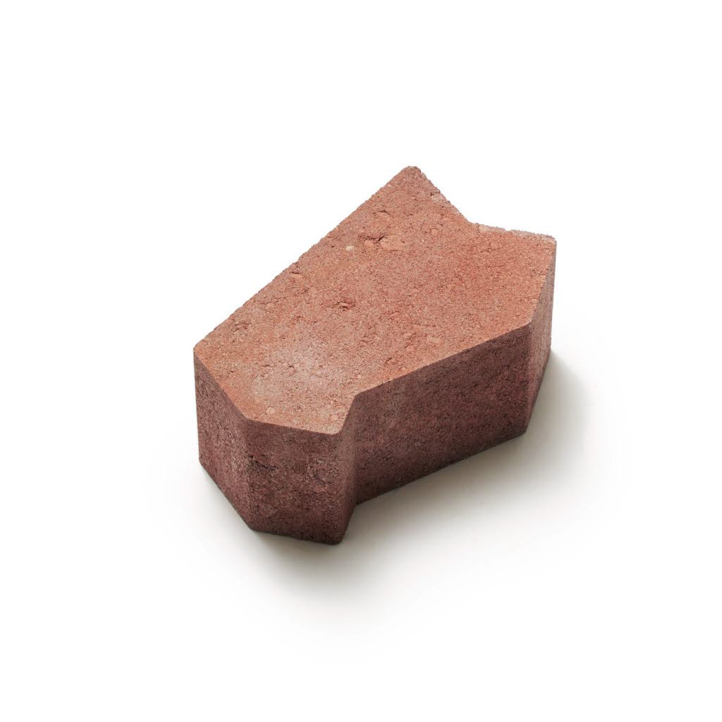 Produktbild av markstenen SF-sten, normalsten, i färgen karminröd.
